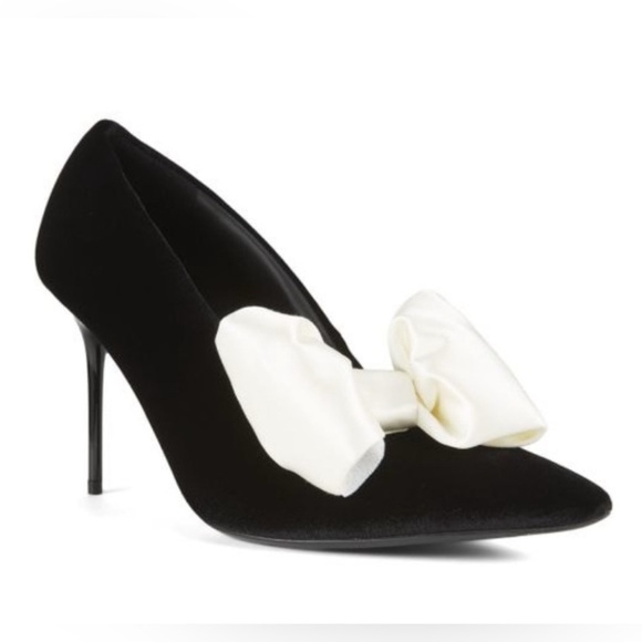 NEW Balmain Clara 100MM Bow-Embellished Point-Toe Pumps Size 9
